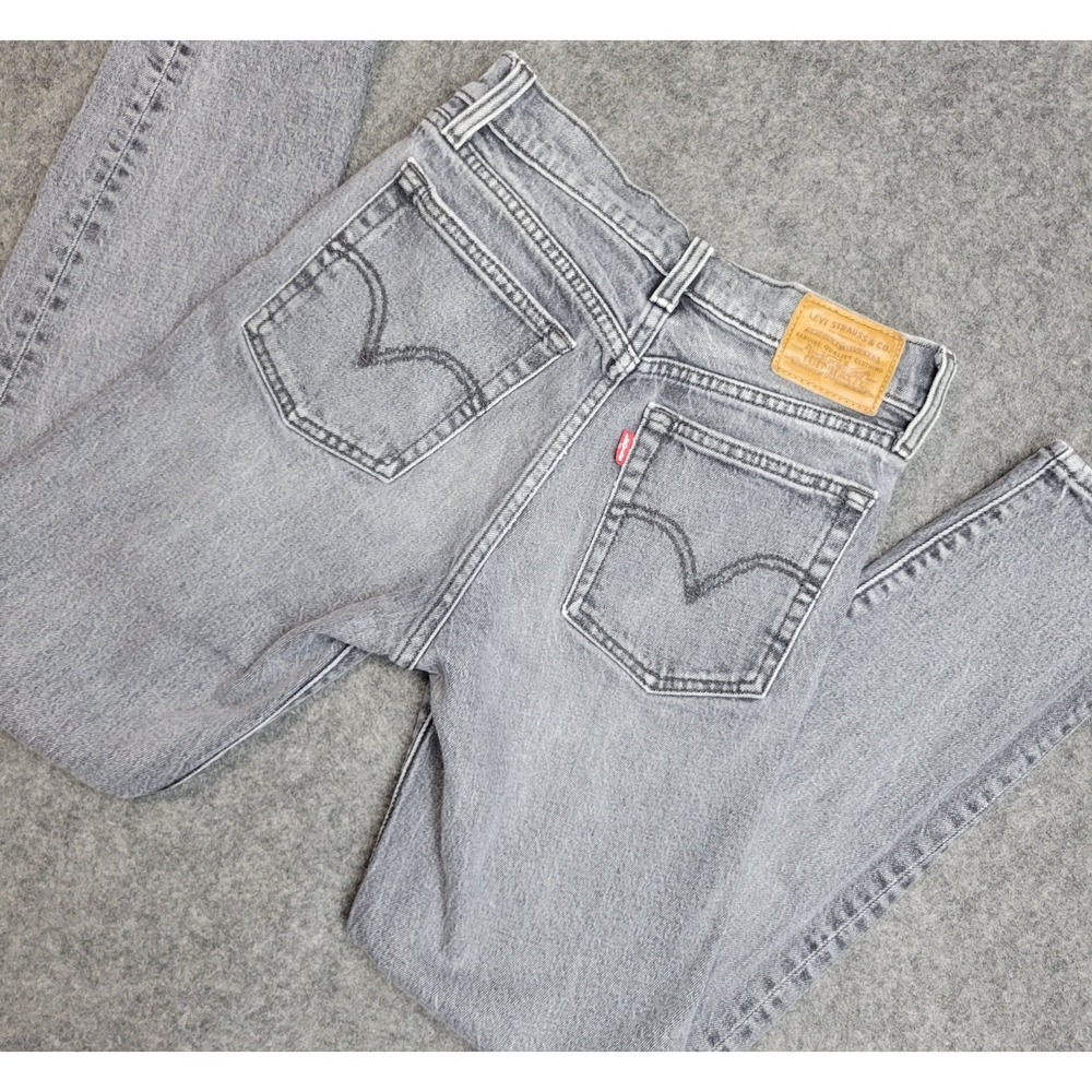 Levis Jeans Womens 25 Gray Stretch Wedgie Red Tab Grunge Skinny‎ Leg Button Fly